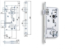 HOBES zámek  24026C P-L 90/80 čelo 20mm