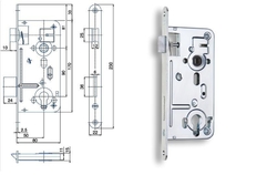 HOBES zámek 24026 P-L 90/80 čelo 22mm